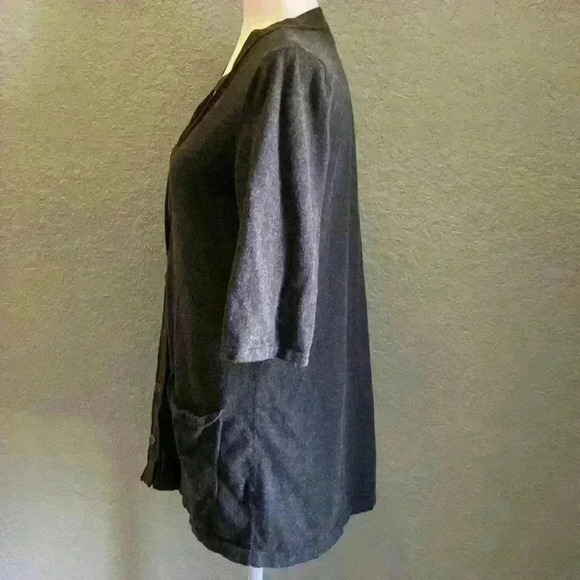 J.Jill Cardigan Cashmere Charcoal Grey Petite Small Academia Office Teacher - Picture 6 of 11